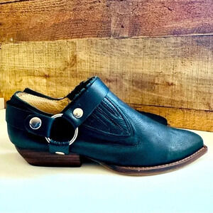 NWOT Anthropologie Birds Of Flight Black Leather Harness Boots